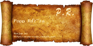 Popp Róza névjegykártya
